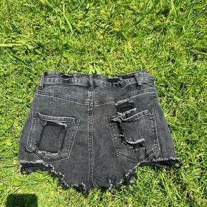 Denim Black Shorts